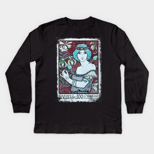 Art Nouveau - Paul Berthon Alphonse Mucha Vintage Fantasy Kids Long Sleeve T-Shirt